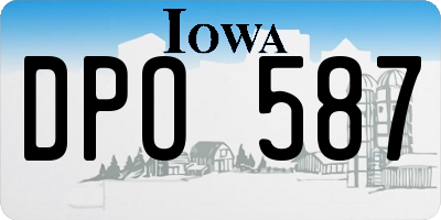 IA license plate DPO587