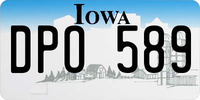 IA license plate DPO589