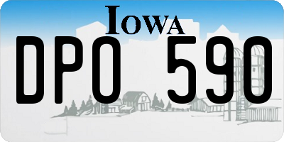 IA license plate DPO590