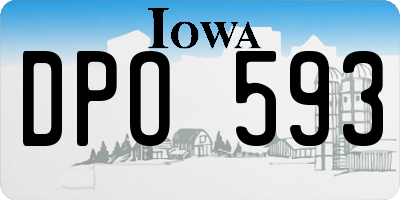 IA license plate DPO593