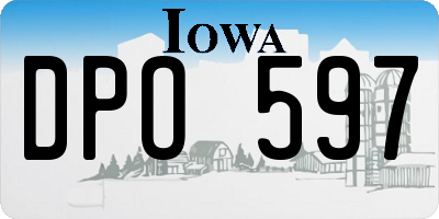IA license plate DPO597