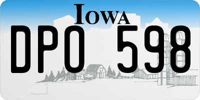 IA license plate DPO598