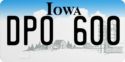 IA license plate DPO600