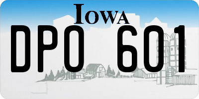 IA license plate DPO601