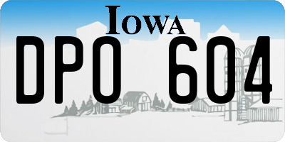IA license plate DPO604