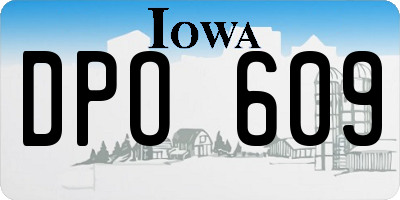 IA license plate DPO609