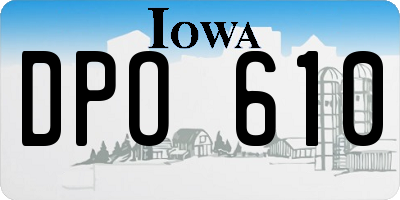 IA license plate DPO610