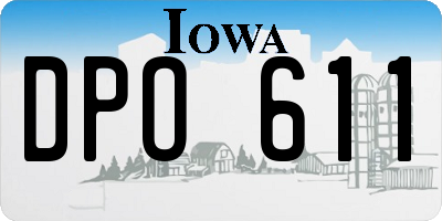 IA license plate DPO611