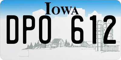 IA license plate DPO612
