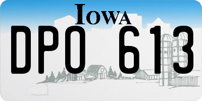 IA license plate DPO613