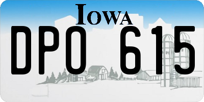 IA license plate DPO615