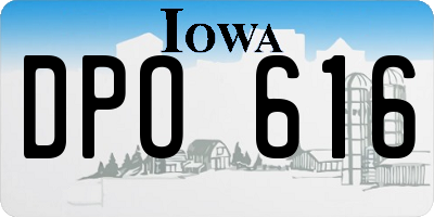 IA license plate DPO616