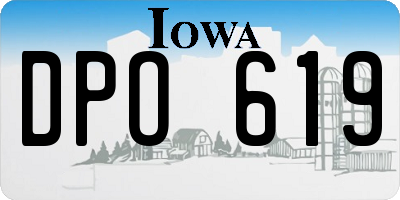 IA license plate DPO619