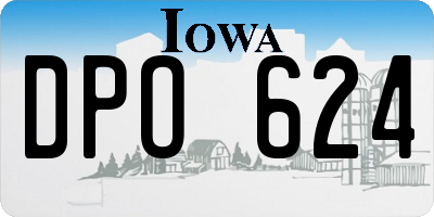 IA license plate DPO624