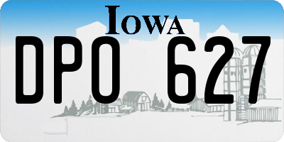 IA license plate DPO627