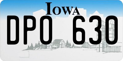 IA license plate DPO630