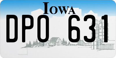 IA license plate DPO631