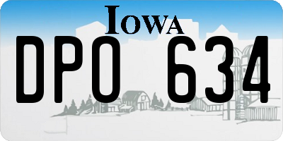 IA license plate DPO634