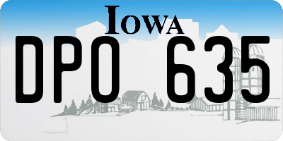 IA license plate DPO635