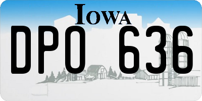 IA license plate DPO636