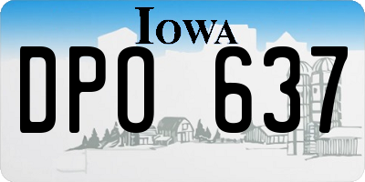 IA license plate DPO637