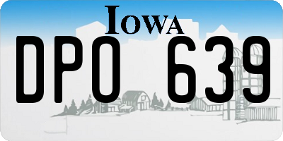 IA license plate DPO639