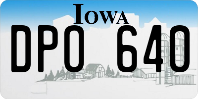 IA license plate DPO640