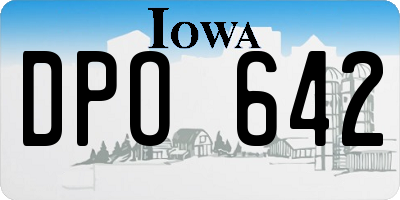 IA license plate DPO642
