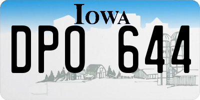 IA license plate DPO644