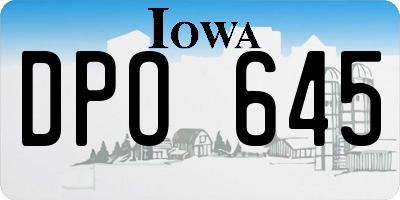IA license plate DPO645