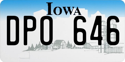 IA license plate DPO646