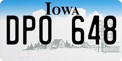 IA license plate DPO648