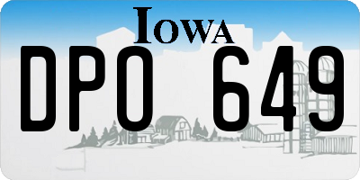 IA license plate DPO649