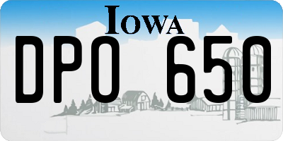 IA license plate DPO650