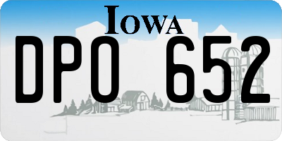IA license plate DPO652