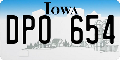 IA license plate DPO654