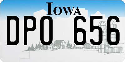 IA license plate DPO656