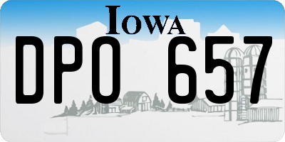 IA license plate DPO657