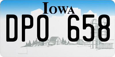 IA license plate DPO658