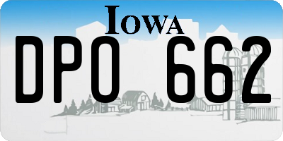 IA license plate DPO662
