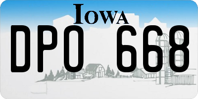 IA license plate DPO668