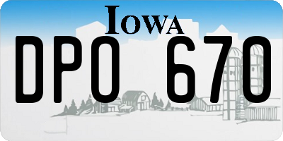 IA license plate DPO670