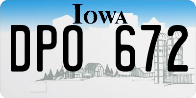IA license plate DPO672