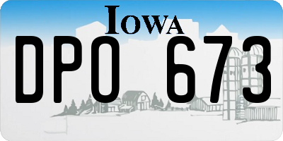IA license plate DPO673