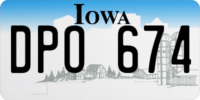IA license plate DPO674