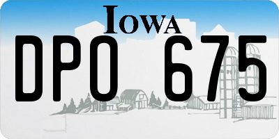 IA license plate DPO675