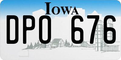 IA license plate DPO676