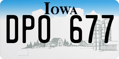 IA license plate DPO677