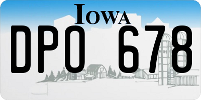 IA license plate DPO678