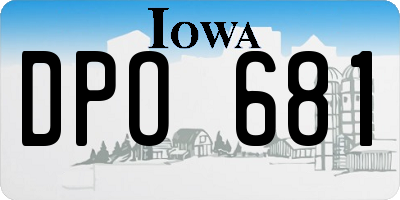 IA license plate DPO681